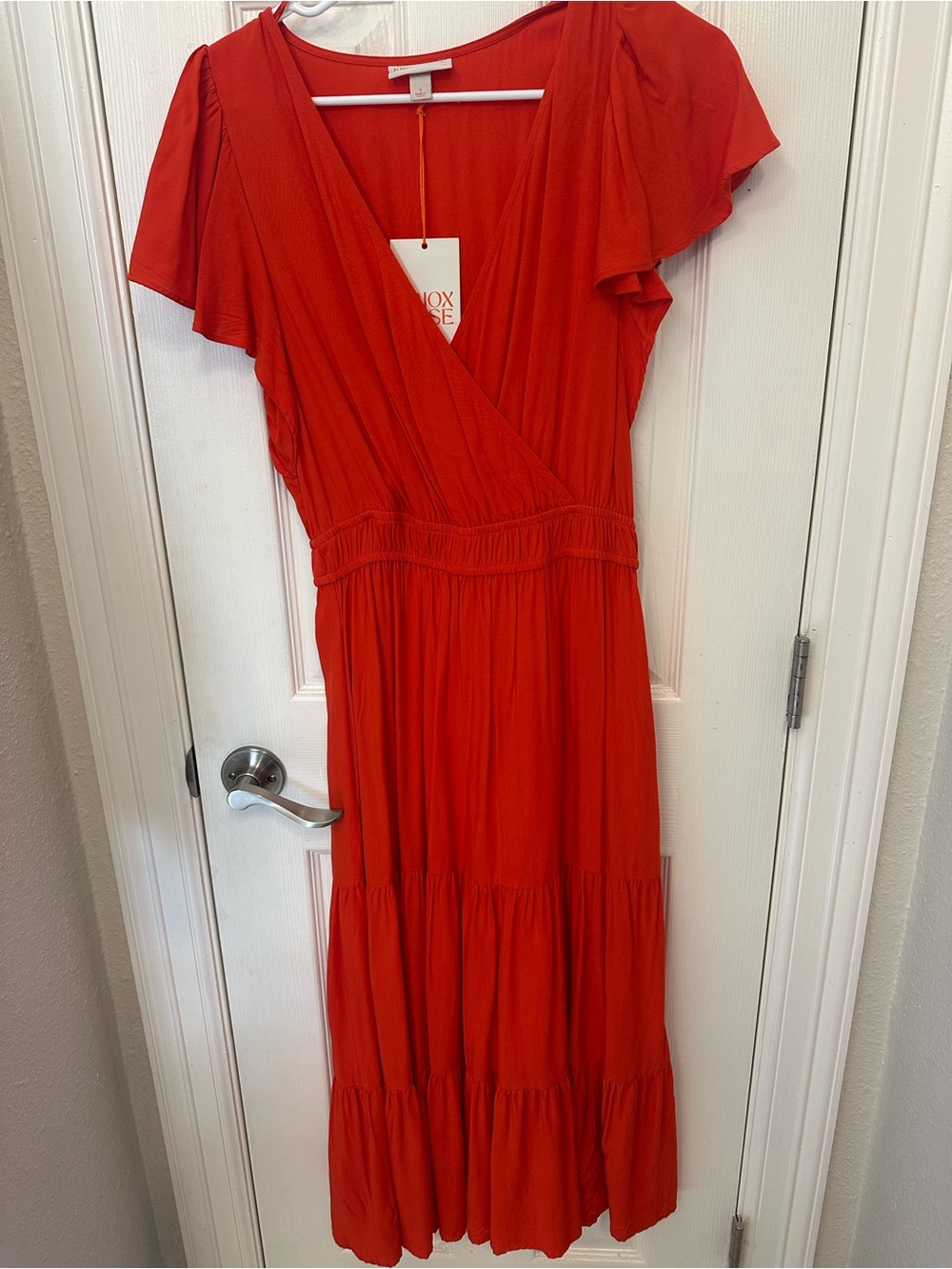 Target Red Flutter Sleeve Wrap Maxi Dress